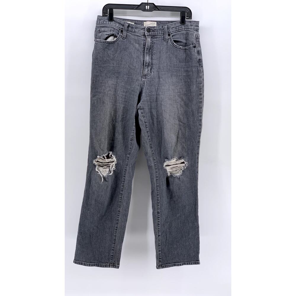 UNIVERSAL THREAD Women's Gray Vintage Straight Distressed Jeans SZ 12 / 31R